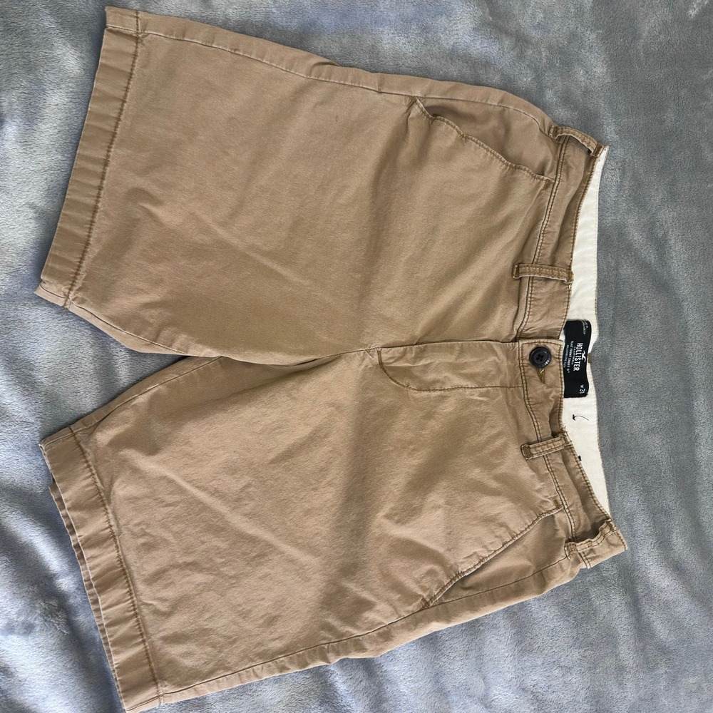 Hollister Epic Flex Shorts Mens 31 Khaki 9 Inseam Chino Flat Front Y2K Preppy